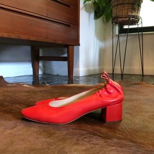 Everlane Day Heel in Bright Red Italian Leather
